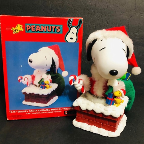 Peanuts 10.75” Snoopy Santa Animated and Musical Tablepiece - Picture 1 of 8